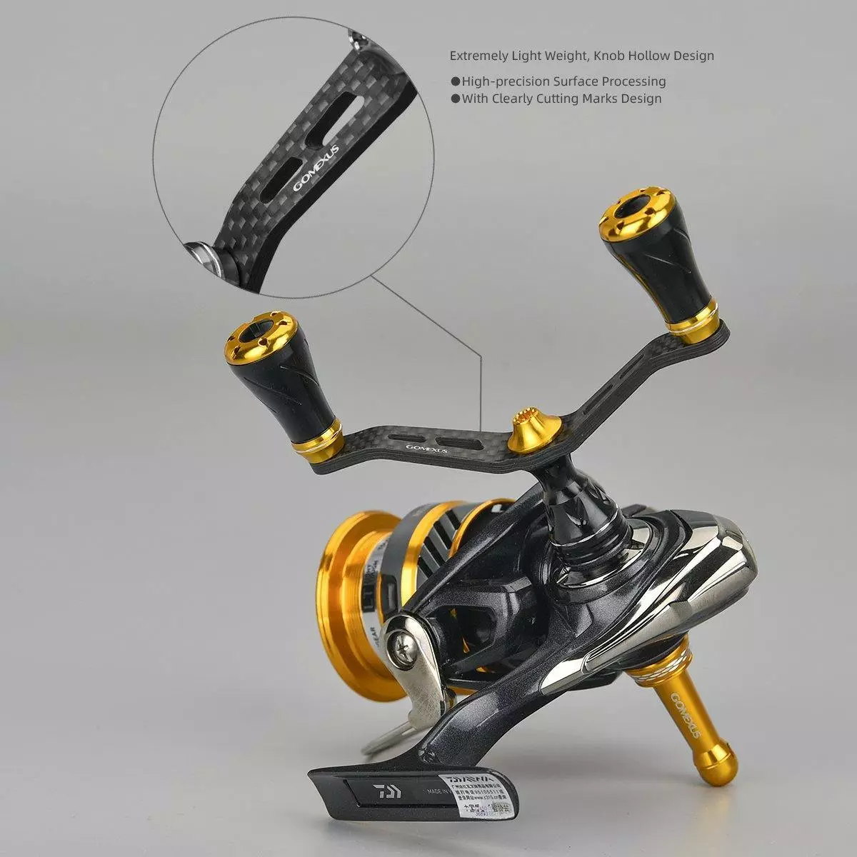 Gomexus Double Spinning Handle Carbon 98mm 3 Gomexus Double Spinning Handle Carbon 98mm - Image 3